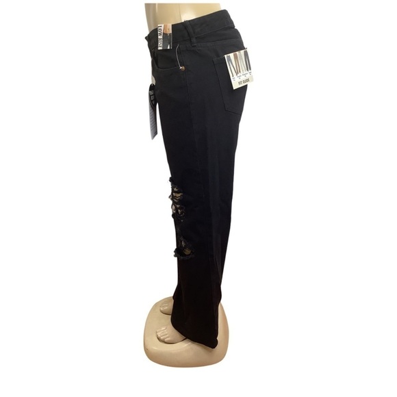 S.O.N.G. Size 1 Black Street Ripped Jean Low Rise New With Tags - Picture 4 of 8